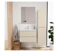 MOB-IN Ensemble Meuble Simple Vasque Sorrento 60 cm + Robinet + Miroir + Colonne