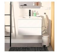 MOB-IN Ensemble Simple Vasque Sorrento 60cm avec Plan céramique et Robinet Noir