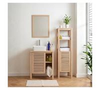 MOB-IN Ensemble Vasque TALIX 60cm chêne, Robinet, Miroir et Colonne