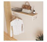 MOB-IN Etagère penderie Murale Bois et métal Blanc 90x28,5cm