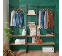 MOB-IN Lot de 2 portants vêtements en Bois et métal Noir 190x200cm