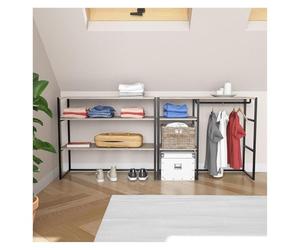 MOB-IN Lot de 2 portants vêtements sous combles KADRA modulables 200x85cm