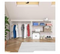 MOB-IN Lot de 2 portants vêtements sous combles métal Blanc modulables KADRA