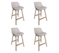 MOB-IN Lot de chaises Mellow d'îlot et Bar en chêne et Assise Tissu 65cm