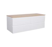 MOB-IN Meuble Double Vasque Sorrento Suspendu avec Plan Effet Bois 120 cm