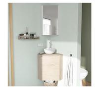 MOB-IN Meuble Lave-Mains d'angle Sorrento + Vasque + Armoire de Toilette