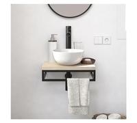 MOB-IN Meuble Lave-Mains Soho Plan Fin et Porte Serviette Dessous Vasque Blanche