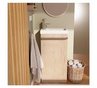 MOB-IN Meuble Lave-Mains sur Pieds décor chêne avec Vasque en céramique