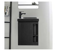 MOB-IN Meuble Lave-Mains Suspendu Hampton avec Vasque en résine Noir