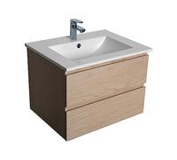 MOB-IN Meuble Simple Vasque 60cm Sorrento Décor chêne + Vasque