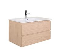 MOB-IN Meuble Simple Vasque décor chêne 80cm + Vasque Sorrento