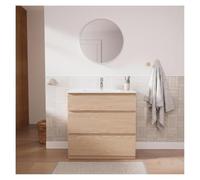 MOB-IN Meuble Simple Vasque Sorrento 80cm - avec Plan Vasque céramique
