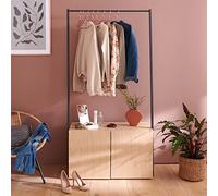 MOB-IN Portant vêtements en Bois et Métal Noir 90 cm - Alta