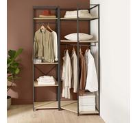 MOB-IN Portants vêtements Bois et métal Noir - Lot de 2 - June