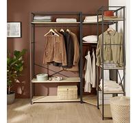 MOB-IN Portants vêtements Bois et métal Noir - Lot de 3 - June