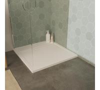 MOB-IN Receveur de Douche en béton Blanc Joseph 80x100 cm