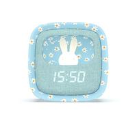 MOB - MOBILITY ON BOARD Billy Clock Blue Flower Édition Limitée - Réveil Digital & Veilleuse avec 3 Alarmes et 5 Sons Apaisants - Design en Silicone Soft Touch
