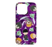 Mob Psycho 100 Repeating Chibi Characters on Purple Anime Coque pour iPhone 15 Pro Max