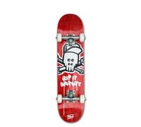 MOB Skateboard Skull Micro 6.5 Complete - Planche complète 26.81 x 6.5 inches - entièrement assemblée - skateboard débutant pour enfants - Rip It Kaputt - Rouge
