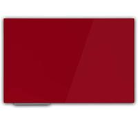 MOB Tableau de présentation, rouge, disponible en laqué, émaillé ou verre, magnétique et inscriptible, mural, (en verre, 65 x 100 cm)