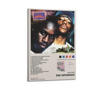 Mobb Deep Infamous Impression sur toile imprimée limitée signée de couverture d'album, affiche de couverture de musique, chanteuse pop, hip-hop, rap - Décoration murale pour fille et garçon,