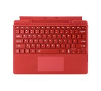 mobee Clavier pour Microsoft Surface Pro Copilot+ (11e édition) / Pro 11 / Pro 10 / Pro 9 / Pro 8 / Pro X, 13", coque amovible avec pavé tactile, rétroéclairage 7 couleurs, porte-stylo (rouge)