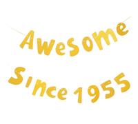 Mobestech 1 ensemble Bannière Anniversaire Vintage Since Décoration de Fête Papier Robuste Facile à Installer pour Vos