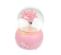 Mobestech 1 Pièce boîte à Musique Boule de Cristal kit de Globe de Neige Globes des neiges Noël Boule à Neige Bricolage Filles Balle Ornement de Bureau d'artisanat résine Rose