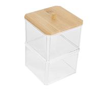 Mobestech 1 Pièce Boîte de Rangement récipient à Coton écouvillon Titulaire Pouvez Caisse Rangement Caisse de Rangement Support de Tampon en Coton étui de Rangement pour Cure-Dents Bois
