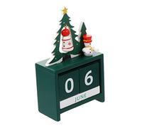 Mobestech 1 Pièce Calendrier des sapins de Noël Date du Mois Bureau Bloc Calendrier de l'Avent Calendrier DIY Calendrier perpetuel Calendrier de Table Calendrier perpétuel en Bois Green