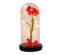 Mobestech 1 Pièce Œillets Lumineux simulés Faux pour Rose Moderne Petit Fleur Artificielle Abat-Jour Fleur Lampe Allumer Une Fleur Lampes à Fleurs Un Verre Rouge