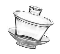 Mobestech 1 pièce Tasse à Thé Verre Transparent avec Couvercle Tasse à Thé Chinoise Classique pour Infusion Rapide Décoration pour Maison Bureau Mariage et