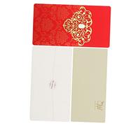Mobestech 10 Pièces Cartes Invitation Mariage Découpées Creuses avec Enveloppes Rouges Design et Gravure Spécial pour Cérémonie Nuptiale et
