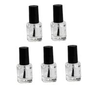 Mobestech 10 pièces Lot de Flacons Vernis Ongles Vides Carrés Transparent avec Pinceau Intégré pour DIY Manucure Anti-fuite