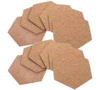 Mobestech 10 pièces Lot de Panneaux Muraux Liège Hexagonaux Autocollants Tableau Mémo Pratique pour Maison et Bureau Tapis Isolant Liège et Décoratif