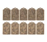 Mobestech 10 Pièces Pendentif Amulette Amulette du Dieu Richesse Pendentif Chance Style Chinois Petite Carte de Bénédiction Délicate Décorative pour Portefeuille