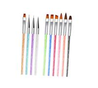 Mobestech 10 pièces Set de Stylos Nail Art Pinceaux pour Dessin et Peinture Ongles Accessoires Manucure Professionnels et Personnels Poils Nylon Durables pour Salon et Usage Maison