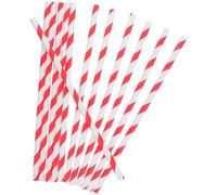 Mobestech 100 Bâtonnets en Papier Rayés Rouges 30 CM pour Machines à Barbe à Papa - Accessoires Alimentaires Jetables pour Fêtes Foraines Stands et Fabrication de Bonbons - Lot de 100