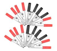 Mobestech 100 pièces Pinces Crocodile Isolées pour Câbles Électriques Clips Test Robustes Batterie Pinces de Connexion Épaisses Noir et Rouge Accessoires Sûrs pour Électricité et Bricolage