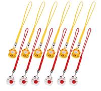Mobestech 12 Pendentifs Porte-clés Clochettes Chat Adorables en Cuivre 12 Pcs Couleur Aléatoire Décorations Suspendues pour Téléphone et Accessoires de Mode