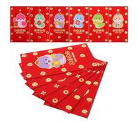Mobestech 12 Pièces Chinese Money Envelopes With Glitter Matte Finish Traditional Lunar Year Year Of The Snake Design Small Lucky Money Packets For Wedding Party And Spring Festival