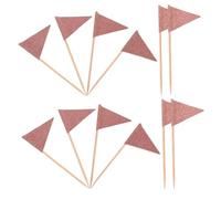 Mobestech 12 Pièces Drapeaux Miniatures à Bâtonnets Triangulaires pour Décoration de Gâteaux et Apéritifs à Drapeaux Élégantes pour Cupcakes Fruits et Buffet de Fête