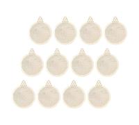 Mobestech 12 Pièces Pendentifs Bois à Broder Noël Rond Creux pour Décorations DIY Ornements Suspendus Légers pour Sapin de Noël et Fêtes Festives