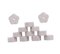 Mobestech 12 pièces Pierre à mâcher pour Dents de Petit Animal en Roche volcanique et Forme Fleur de Prunier pour Hamster Lapin et Cochon lot Trou Central pour Suspension