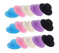 Mobestech 15 Pièces Mini Chapeaux Décoratifs pour DIY Chapeaux Miniatures Feutre pour Accessoires de Poupées pour Projets Artisanaux