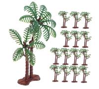 Mobestech 15 Pièces Miniature Palm Tree Decoration Micro Landscape Coconuts Tree for Aquarium and Cake Decoration Small Tropical Plastic Plants for Exotic Ambiance