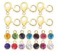 Mobestech 180 Breloques en Pierres Précieuses Dorées Pendentifs en Alliage pour Création de Bijoux 12 Mois de Naissance Décoratifs Fournitures pour Bracelets et Colliers Charms Légers