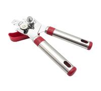Mobestech 1pièce Ouvre-boîte Manuel Acier Inoxydable avec Poignée Ergonomique Rouge Décapsuleur Multifonction pour Boîtes et Bouteilles Coupe Facile et Résistant Corrosion Cuisine et Plein