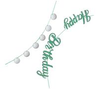 Mobestech 2 Ensembles Bannière Anniversaire Golf Décorative avec Guirlande Paillettes et Fanions Verts pour Garçons