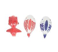 Mobestech 2 Ensembles Décoration D'aquarium pour Flottant Poisson Réaliste Porcelaine Grands Ornements D'aquarium Château De Réservoir De Poissons Céramique 3 Pièces * 2